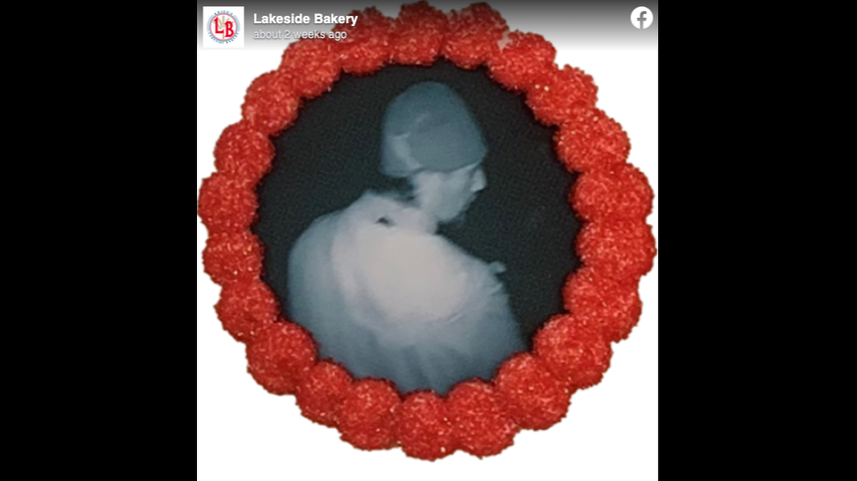 A burglary suspect was arrested after a Milwaukee bakery put his image on cookies, officials say. Screengrab from Lakeside Bakery on Facebook