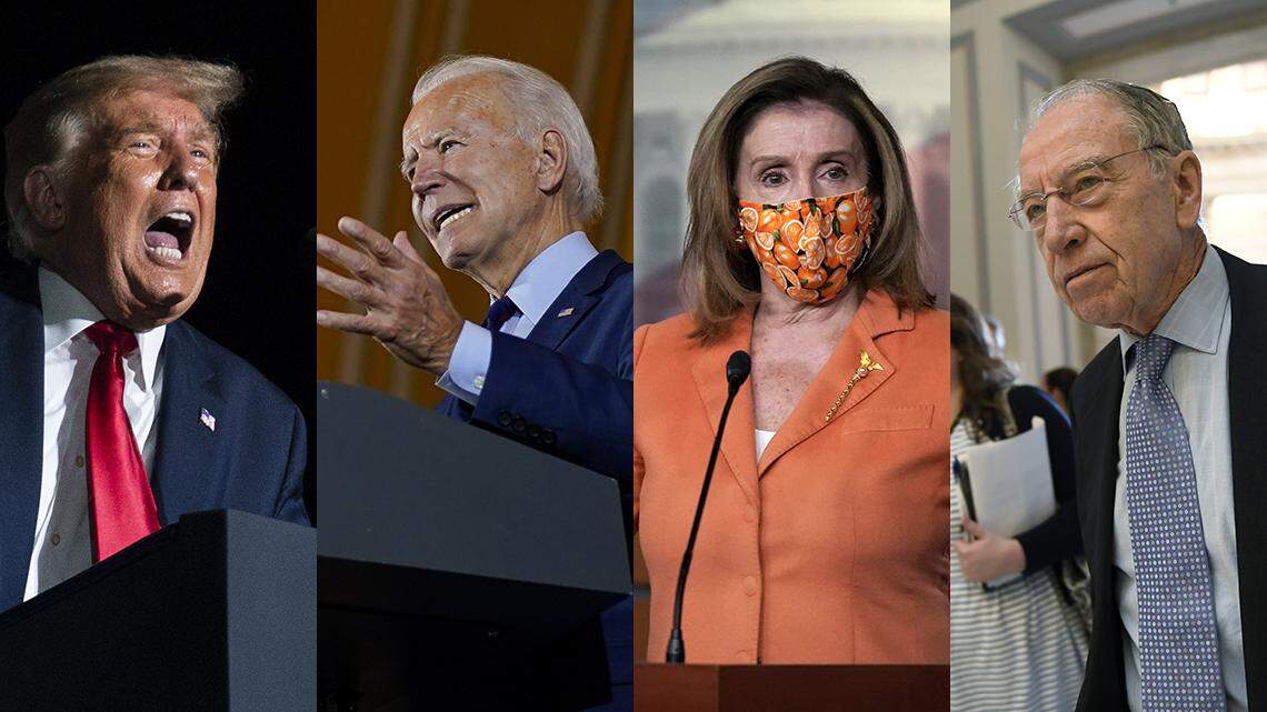 President Donald Trump is 74; former Vice President Joe Biden is 77; House Speaker Nancy Pelosi is 80 and Sen. Chuck Grassley is 87.