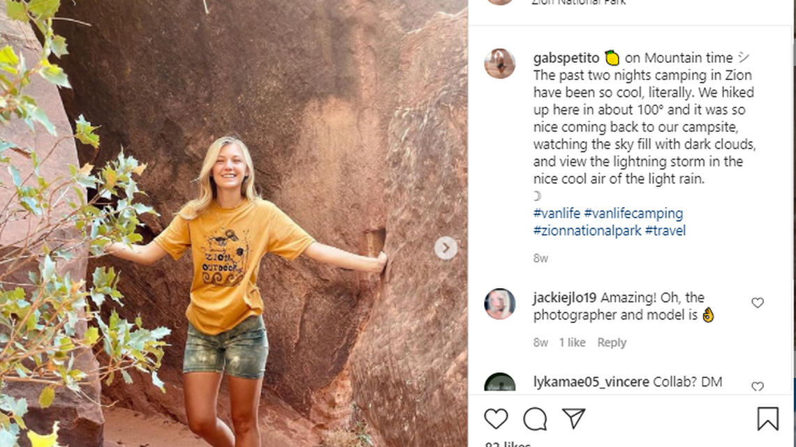 Gabrielle Petito was reported missing Saturday after her family hasn’t heard from her for weeks. 