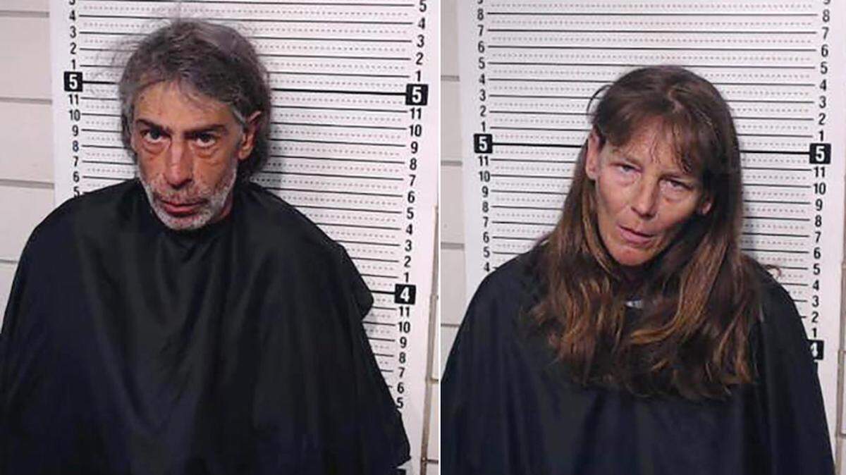 Michael James Ouellette, 48, and his wife Shannon Lee Ouellette, 43, are accused of assaulting two officers,  endangering their daughter's life and evading arrest.