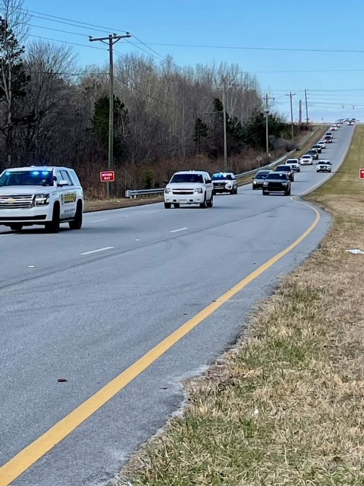 Sgt. Tommy Cudd’s body was escorted home from Spartanburg Regional Medical Center on Thursday, Jan. 28, 2021, by his fellow law enforcement officers in Union County. Cudd died Thursday from complications relating to COVID-19 and Leukemia.