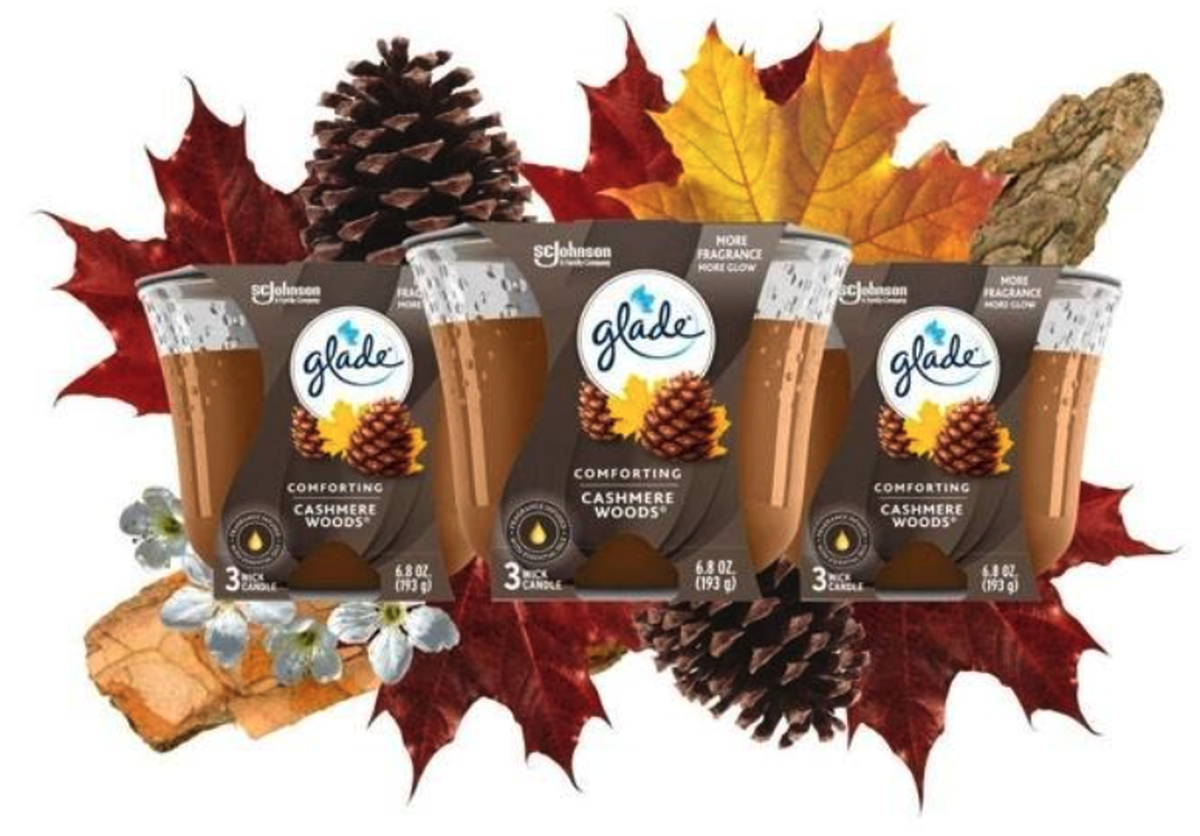 Glade Cashmere Woods candles