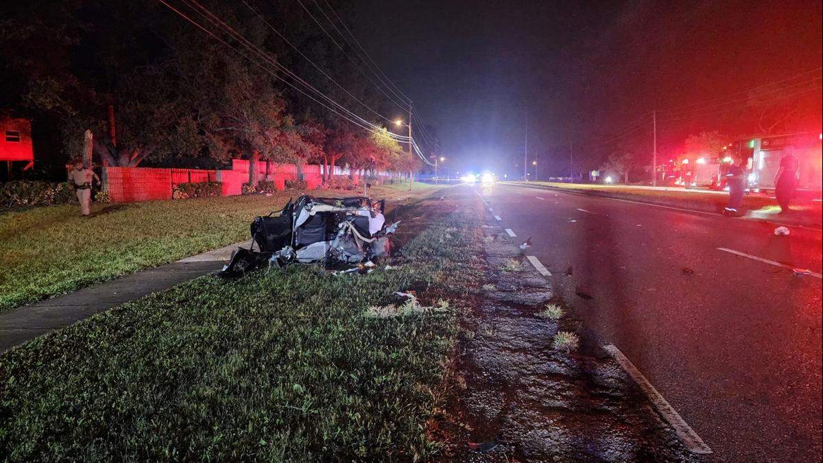The occupants were not wearing seatbelts at the time of the crash, Florida police said.