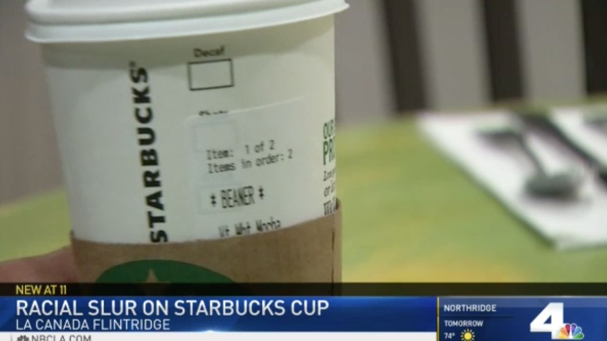 Starbucks apologized after a man named Pedro, who is Latino, said he went to the Starbucks in La Canada, California, and had an employee write the word "beaner" — a racial slur — on his coffee cup
