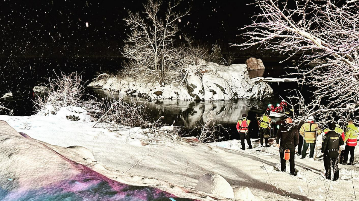 A man was stranded atop his vehicle in the Connecticut River after a crash, police and fire officials said.