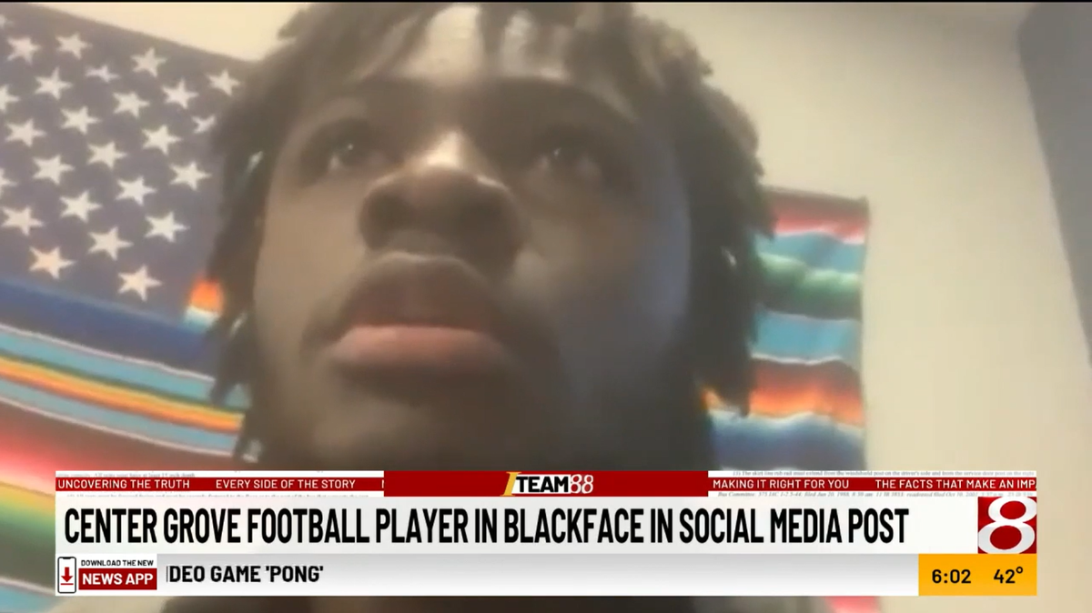 An Indiana high school is investigating after one of its football players was seen in blackface in a viral photo. Popeye Williams, a player from Center Grove’s rival high school, Westfield High School, said he thinks the student was trying to target him.