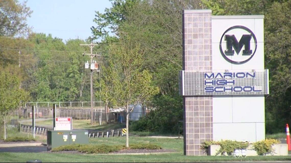 Marion High School in Illinois was evacuated after a caller threatened to bomb the building if the girls ​track coach wasn’t fired following accusations of a racist remark, officials say. Screengrab from WSIL.