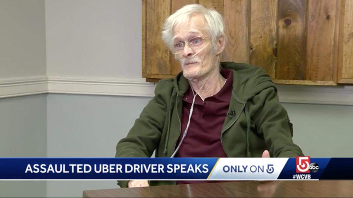 Uber driver Henry Miller, 75, says he was brutally beaten while trying to pick up a passenger.