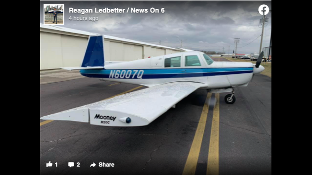 A pilot was arrested on drug trafficking charges after he landed at a Tulsa, Oklahoma, airport with meth and guns on his plane, authorities say. Screengrab from Reagan Ledbetter/News on 6 on Facebook.