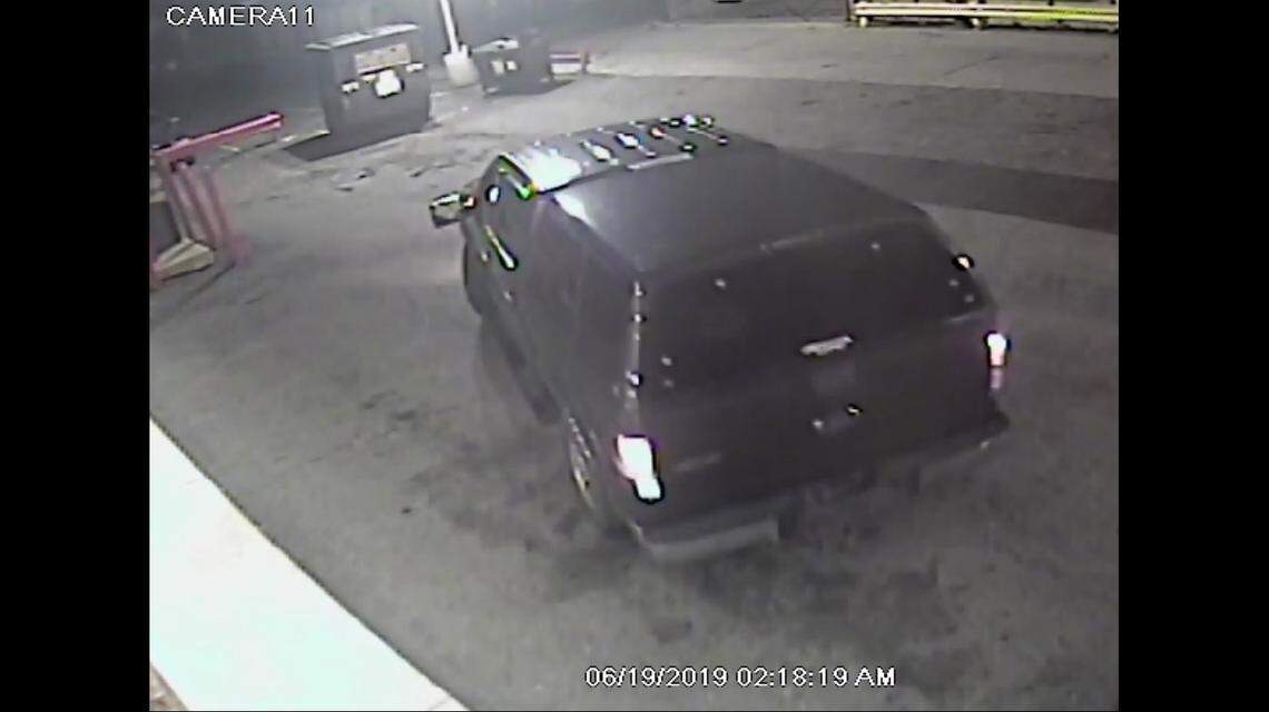Police are looking for this black Ford F-150 in connection with a shooting in Detroit early Monday morning. Witnesses say the suspects were upset they didn’t get fried mushrooms. Photo from Detroit Police Department.