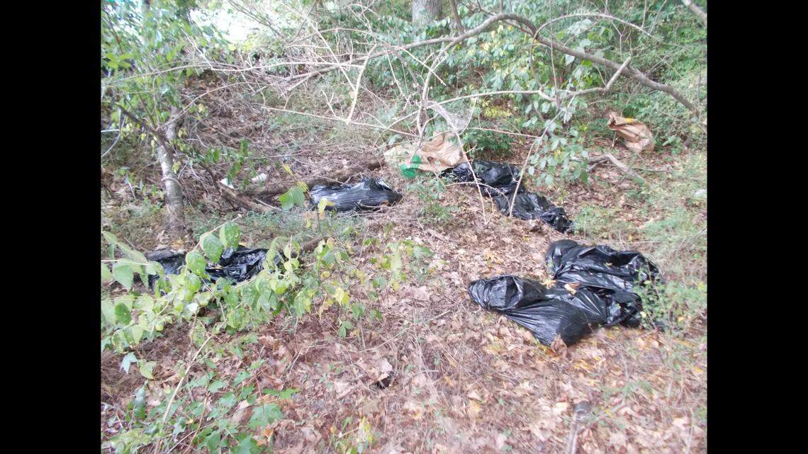 Police found dozens of animal carcasses, many with severed heads, in a wooded area of a Georgia neighborhood, cops say.