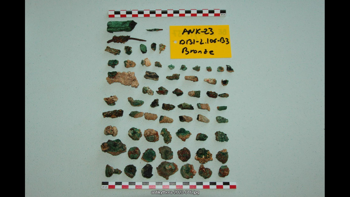 Bronze fragments found in the wreckage.