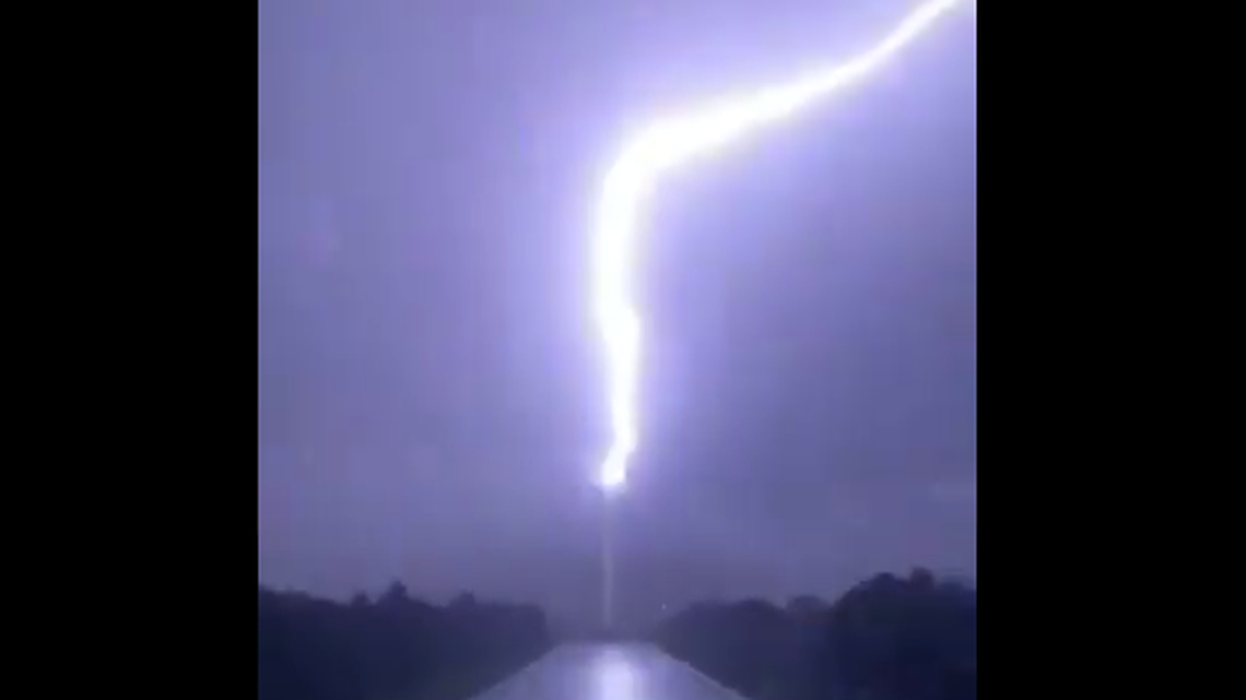 The Washington Monument closed Monday after a massive lightning strike Sunday that was caught on video.