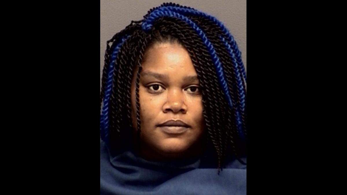 Carrie Nicole Roberson, 43, was charged with aggravated assault, family violence in Wichita Falls, Texas early Sunday morning after police there say she swung a weed eater at her daughter’s face.