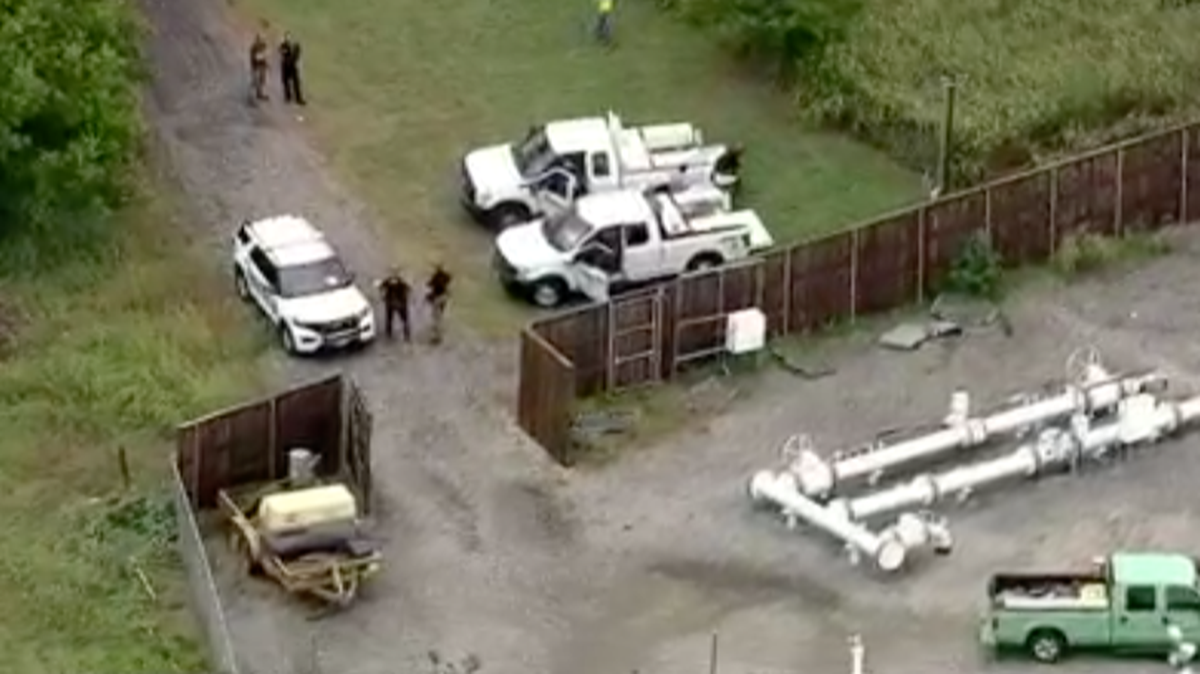 A gas explosion in Collin County, Texas, near Farmersville, has killed two people, and there also were multiple injuries in the blast, the sheriff’s office said. Screengrab from WFAA.