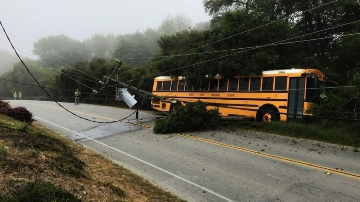 California Highway Patrol says a Watsonville school bus driver crashed into a power pole in April with 34 students aboard, then lied and said he swerved to avoid an SUV when he’d actually fallen asleep, as video footage later revealed.