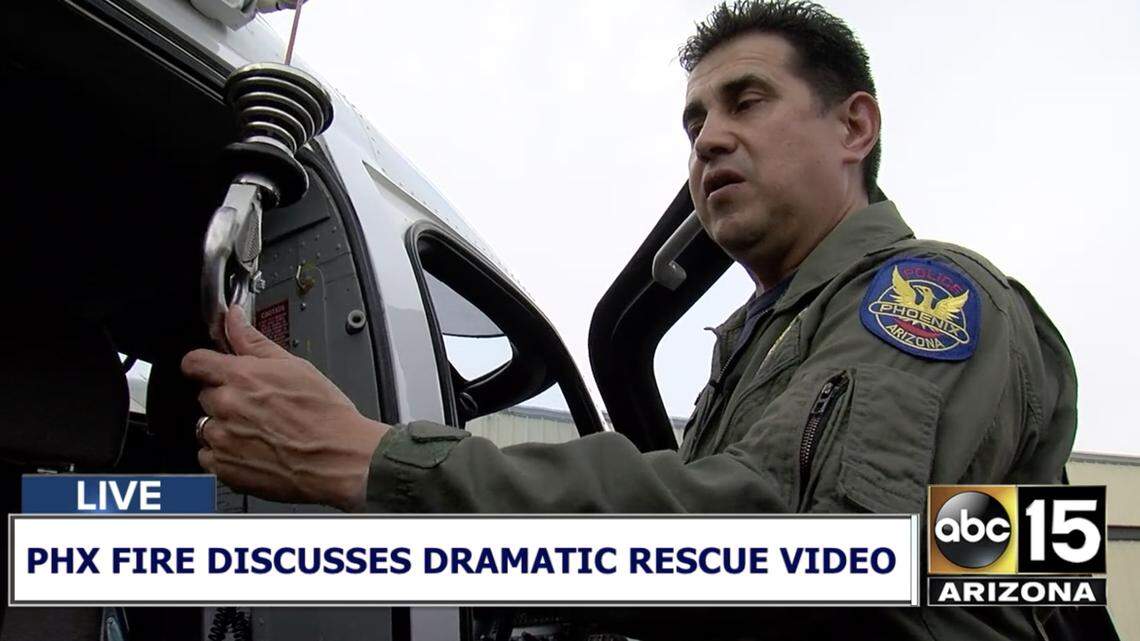 Phoenix, Arizona, firefighter pilot Paul Apolinar explains why a stretcher carrying a 74-year-old injured hiker started spinning uncontrollably during a Piestewa Peak rescue in the mountains. Video of the dizzying incident went viral.