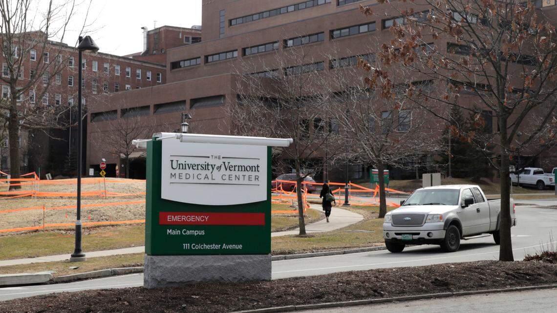 The University of Vermont Medical Center in Burlington, Vt., Thursday, March 12, 2020. A 35-year-old from Fairfax, Vermont, was taken there on Saturday, Sept. 10, after being shot by another hunter, according to officials.