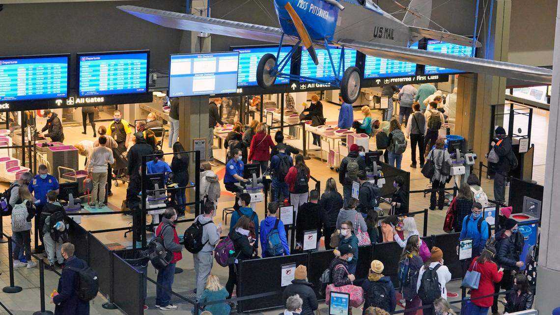A man made a fake bomb threat after missing his flight at Pittsburgh International Airport, officials said. (AP Photo/Gene J. Puskar)