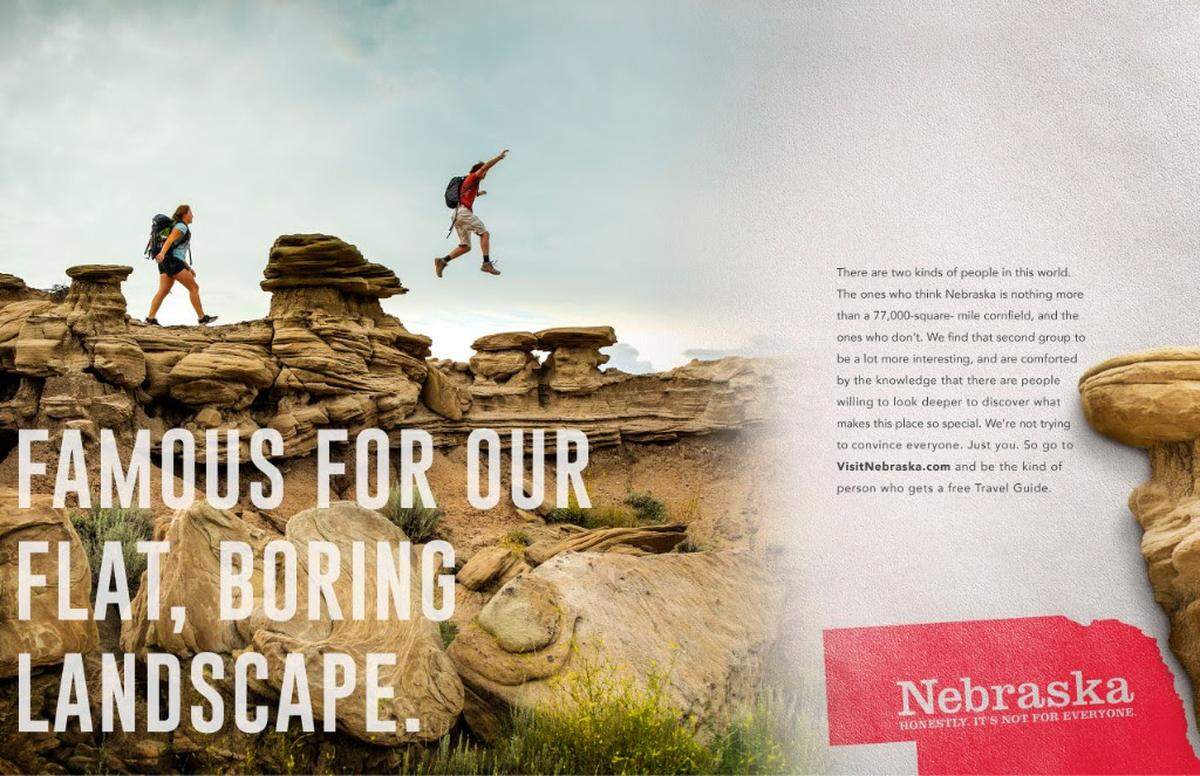 An example of the state’s new marketing campaign, which rolls out in out-of-state markets next year.