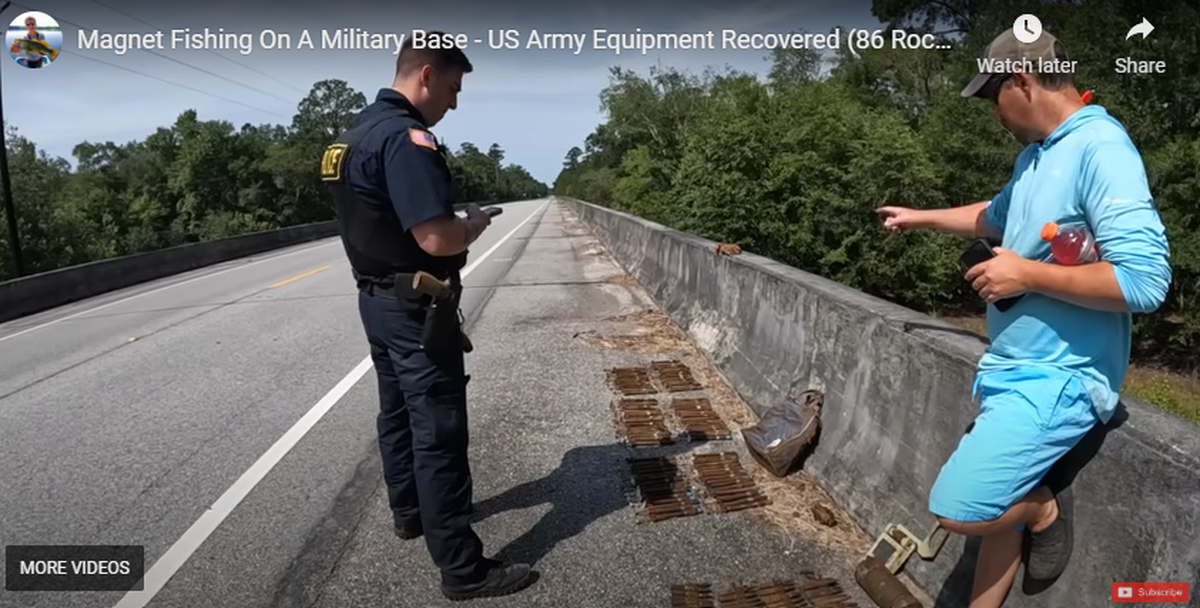 Authorities loaded up the rockets and other items and cited the YouTubers, the video shows.