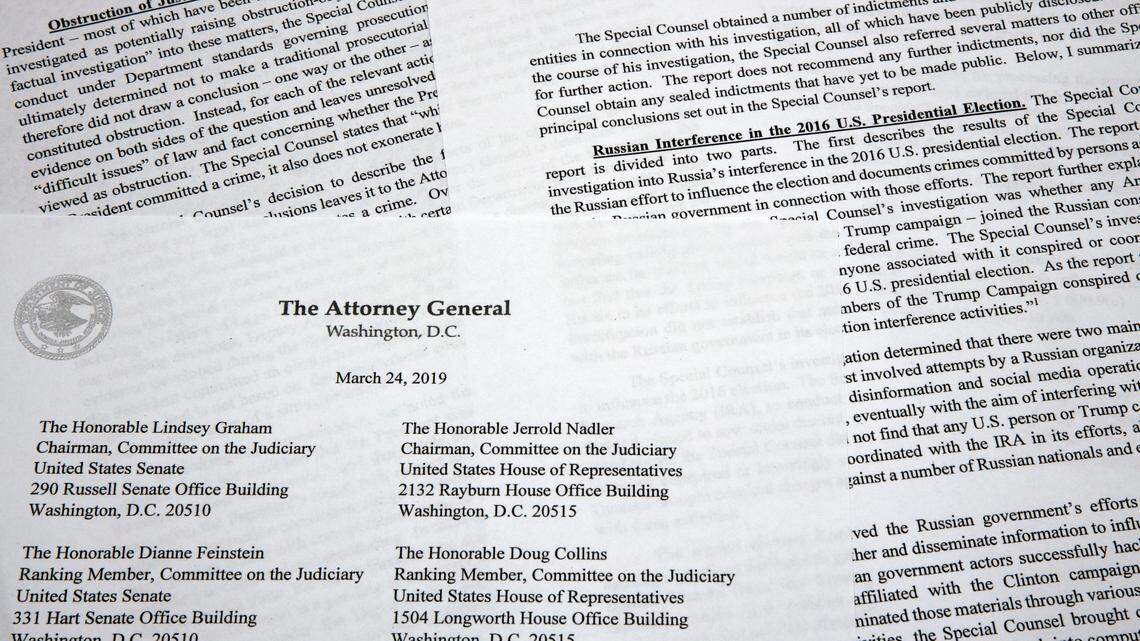 Read Attorney General William Barr’s letter to lawmakers on the Mueller investigation