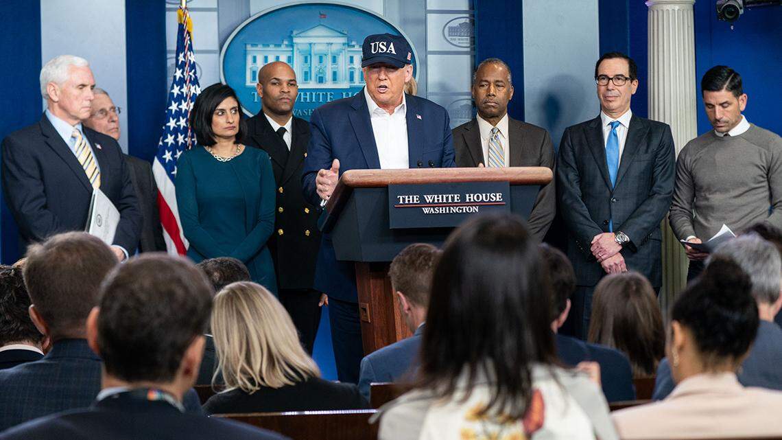 At a March 4 media briefing about the coronavirus outbreak, President Donald Trump was serious and demonstrated authority. That didn’t last long.