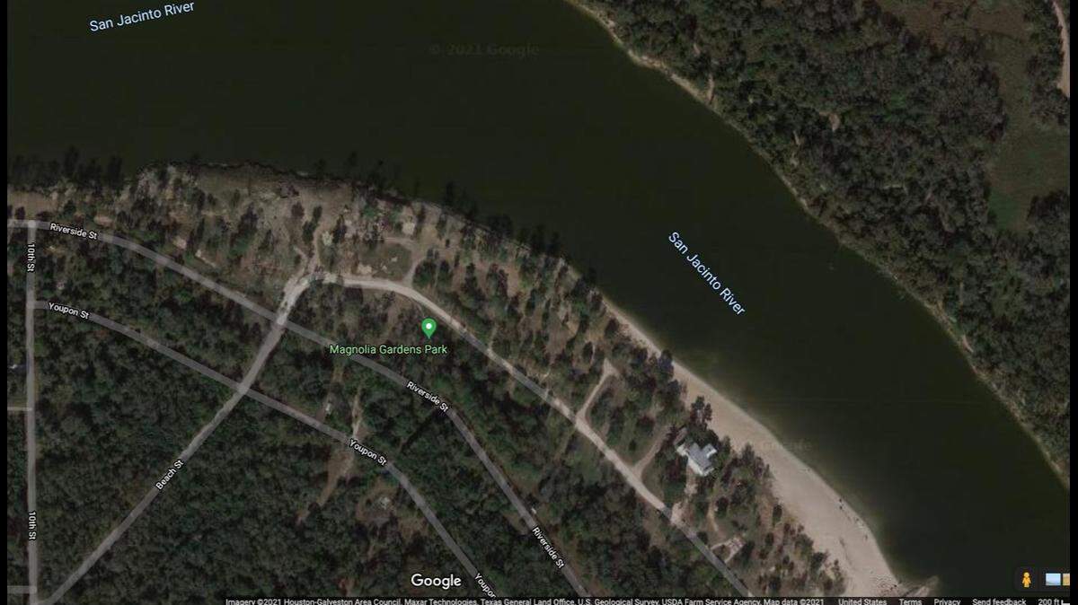 The body of a newborn baby was found inside a porta potty at Magnolia Gardens Park in Harris County, Texas, officials say. Screengrab from Google.