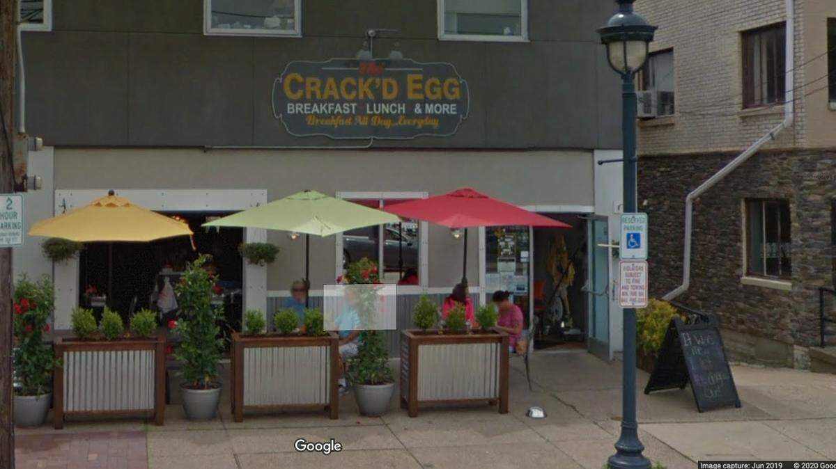 The Allegheny County Sheriff’s Office reassigned two deputies photographed at The Crack’d Egg in Pittsburgh, Pennsylvania. Screengrab from Google.
