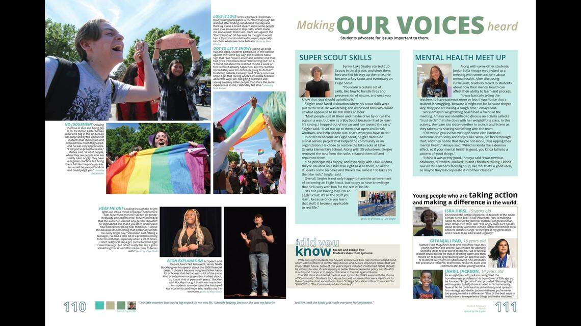 An excerpt from the class of 2022 Lyman High School yearbook showing some of the photos that school district administrators say must be covered before the books can be distributed.