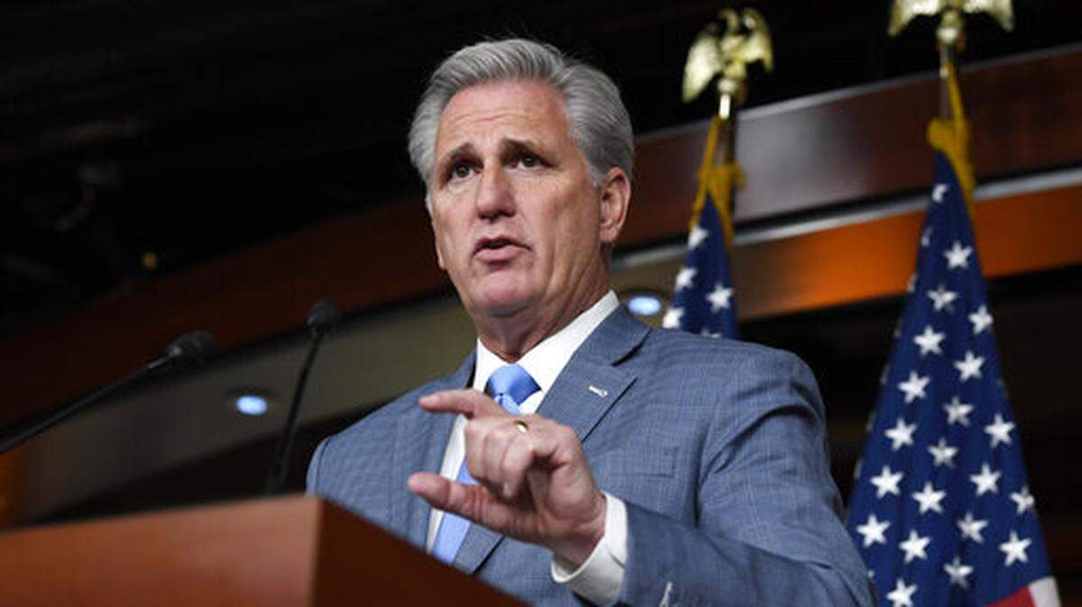 House Minority Leader Kevin McCarthy of Calif., speaks during a news conference on Capitol Hill in Washington, Friday, Oct. 18, 2019. (AP Photo/Susan Walsh)