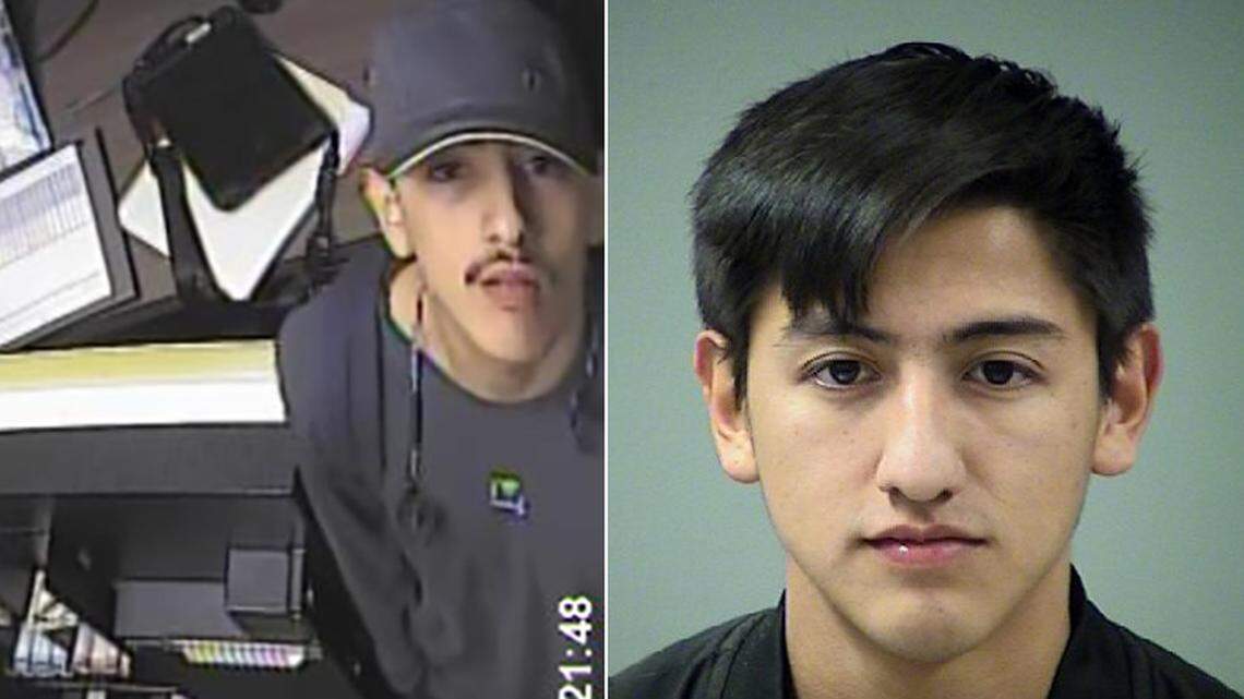David Gomez-Beltran (left), 19, is charged with aggravated robbery, and his twin brother Rey Gomez-Beltran, also 19, is charged with aggravated assault with a deadly weapon in San Antonio.