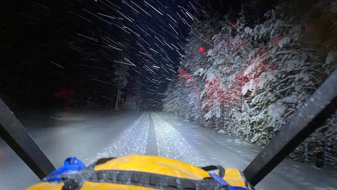 A snowshoer was missing in the Oregon forest for more than 12 hours before rescuers found him, officials said.