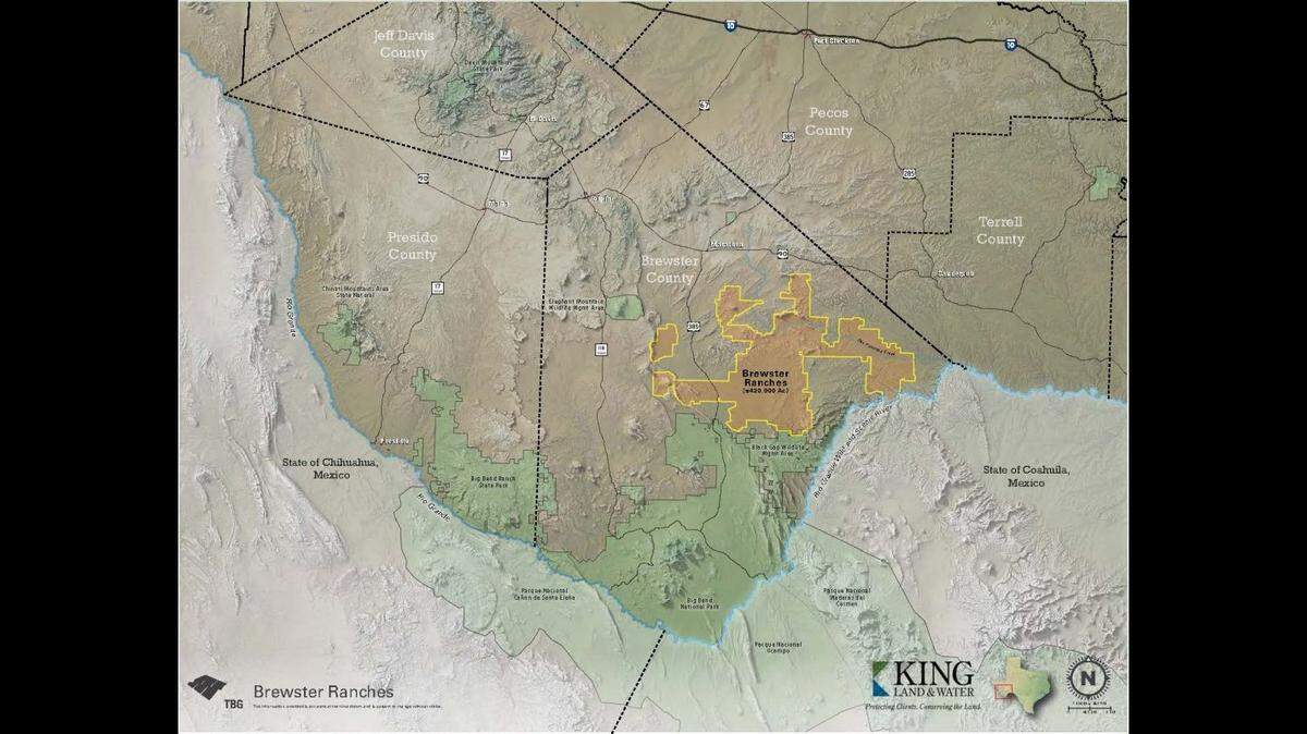 Brewster Ranches in Brewster County, Texas, is half the size of Rhode Island at 420,000 acres. Photo from King Land and Water.