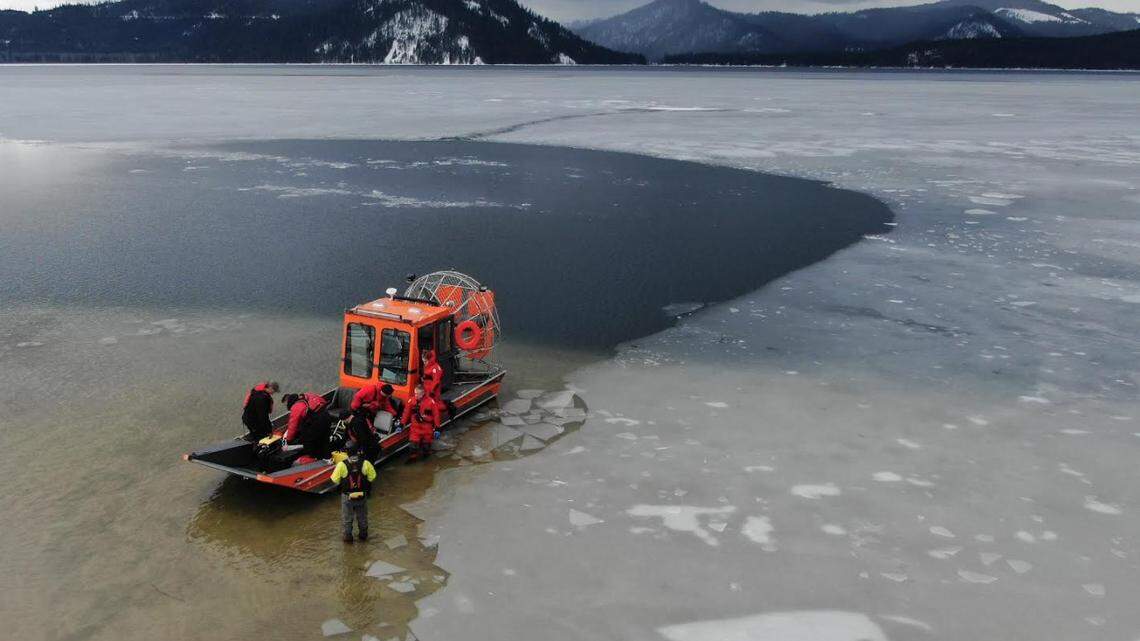 A 40-year-old Washington man drowned while ice fishing at Priest Lake in Idaho.
