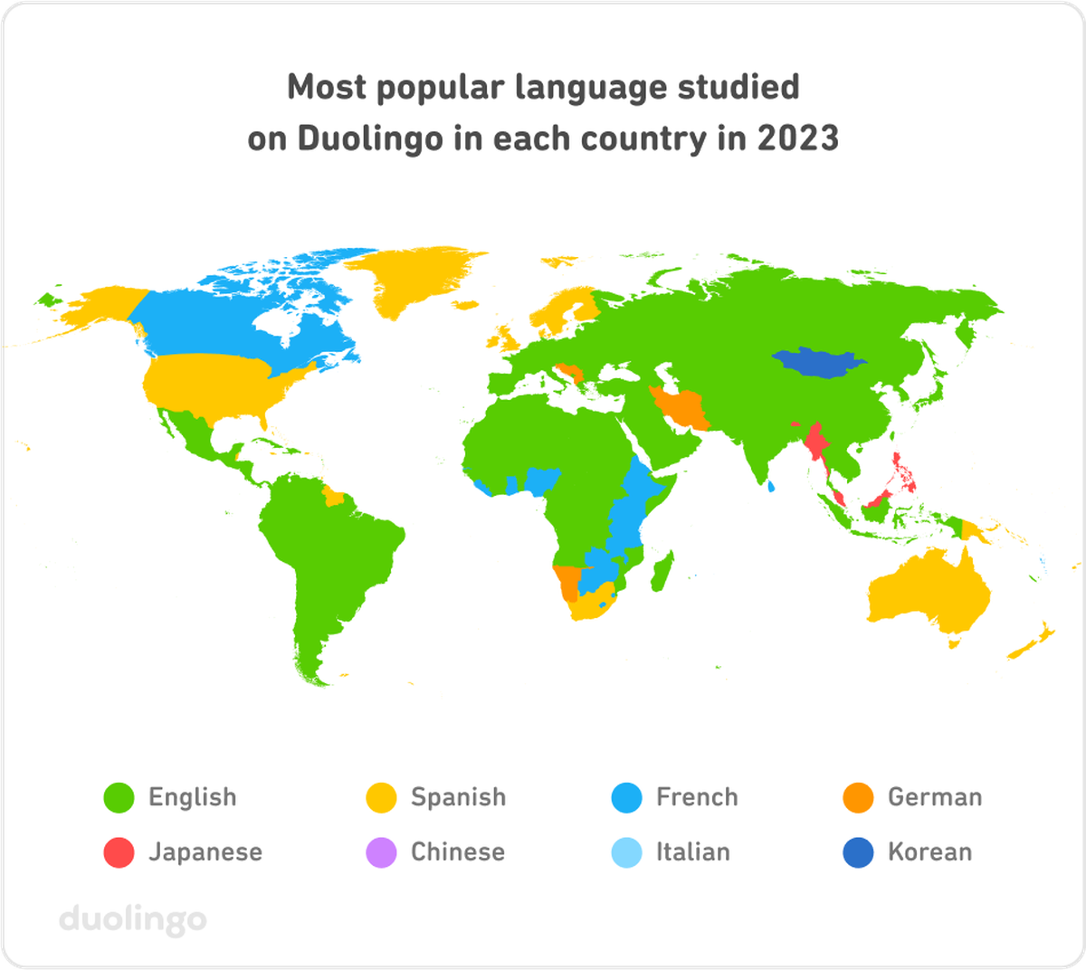 Russian, which previously held the No. 10 spot, was ousted from the top 10 by Portuguese in 2023, the company said.