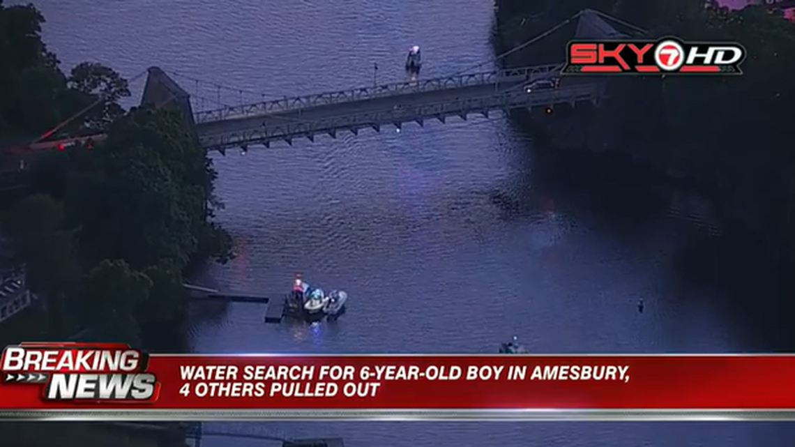 A 6-year-old boy is missing after vanishing in the Merrimack River in Massachusetts, police said.