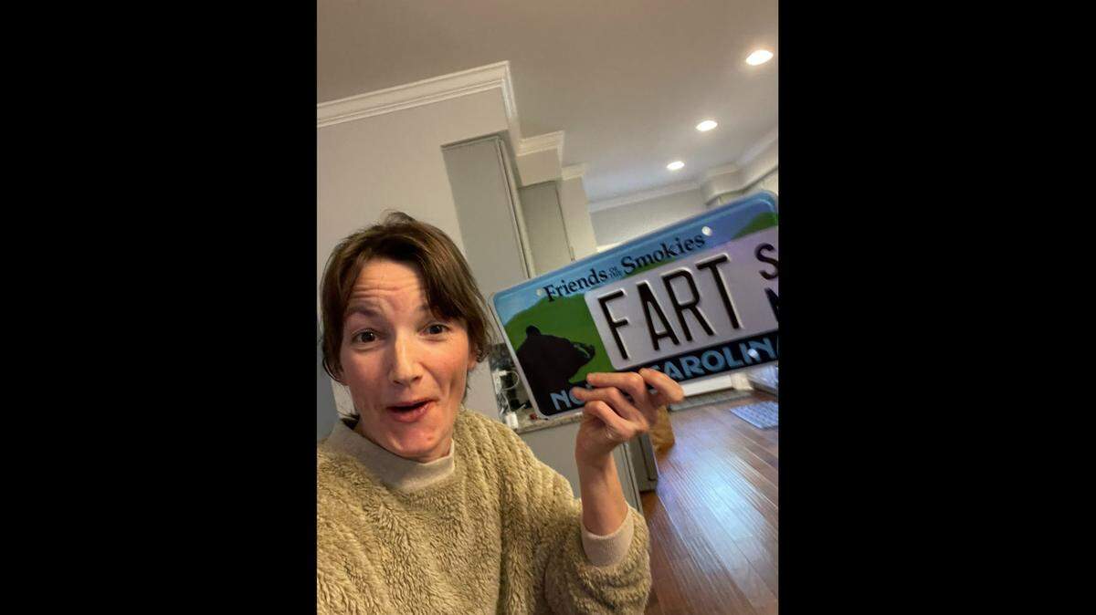 Karly Sindy, a software developer and Asheville resident, said the North Carolina DMV won’t permit her to use her FART license plate on her truck anymore — but she still has other plans for it.