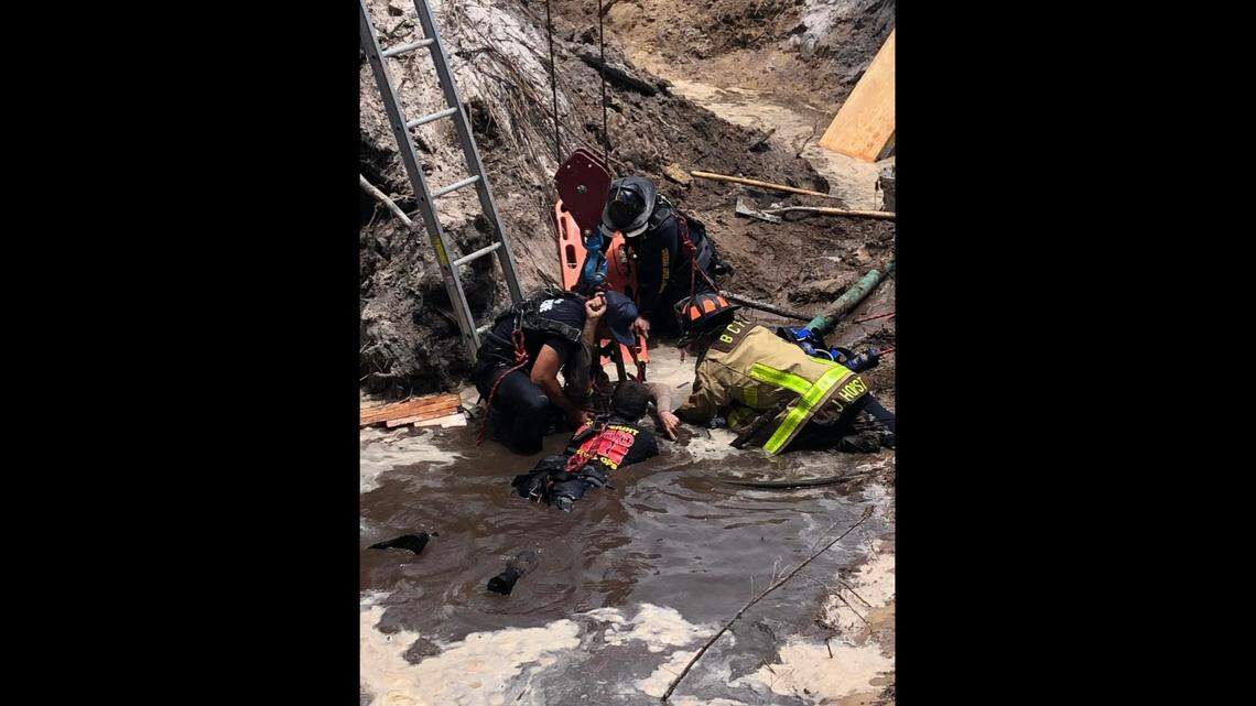 A worker got caught in a trench when it collapsed on a construction site on May 12 in Cocoa, a city about 46 miles east of Orlando, according to the Brevard County Sheriff’s Office. It took close to three hours for authorities to pull the man out of the hole.