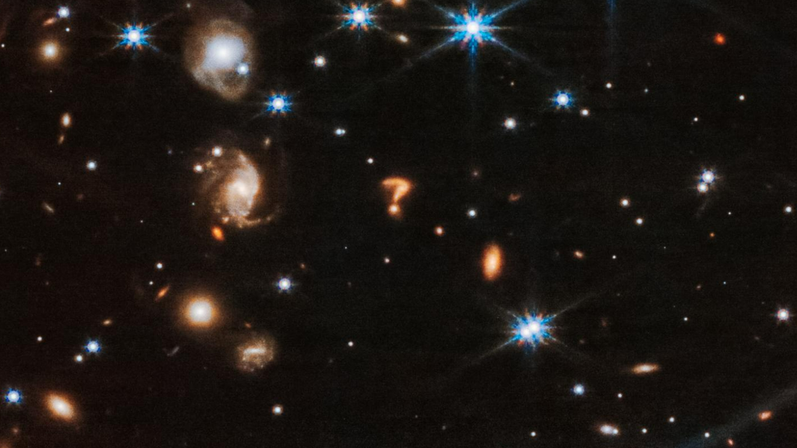 The James Webb Telescope captured what appears to be a question mark floating in the cosmos.