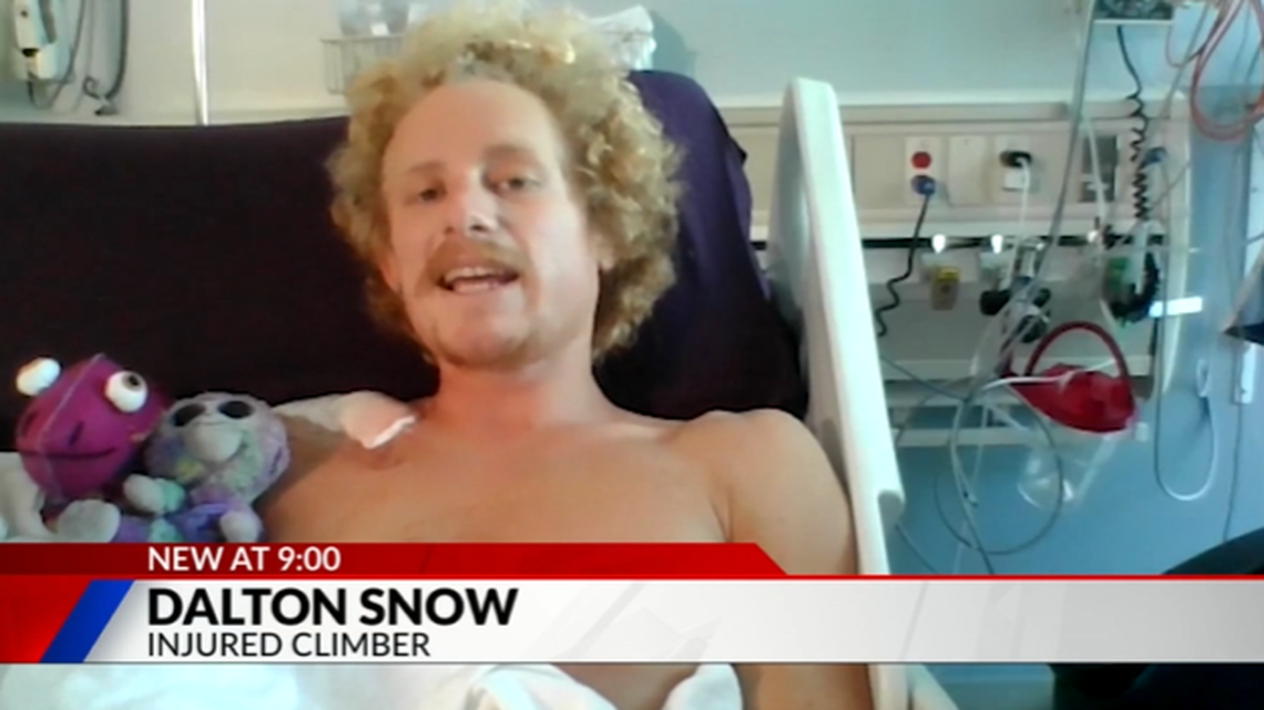 Dalton Snow was climbing in Moab, Utah, when a boulder rolled onto him.