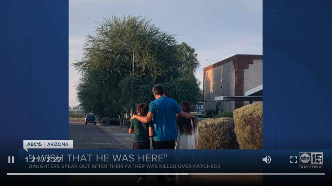 Dariusz Swiader was shot and killed during a paycheck dispute in Arizona, police said. His two young daughters are mourning his loss.