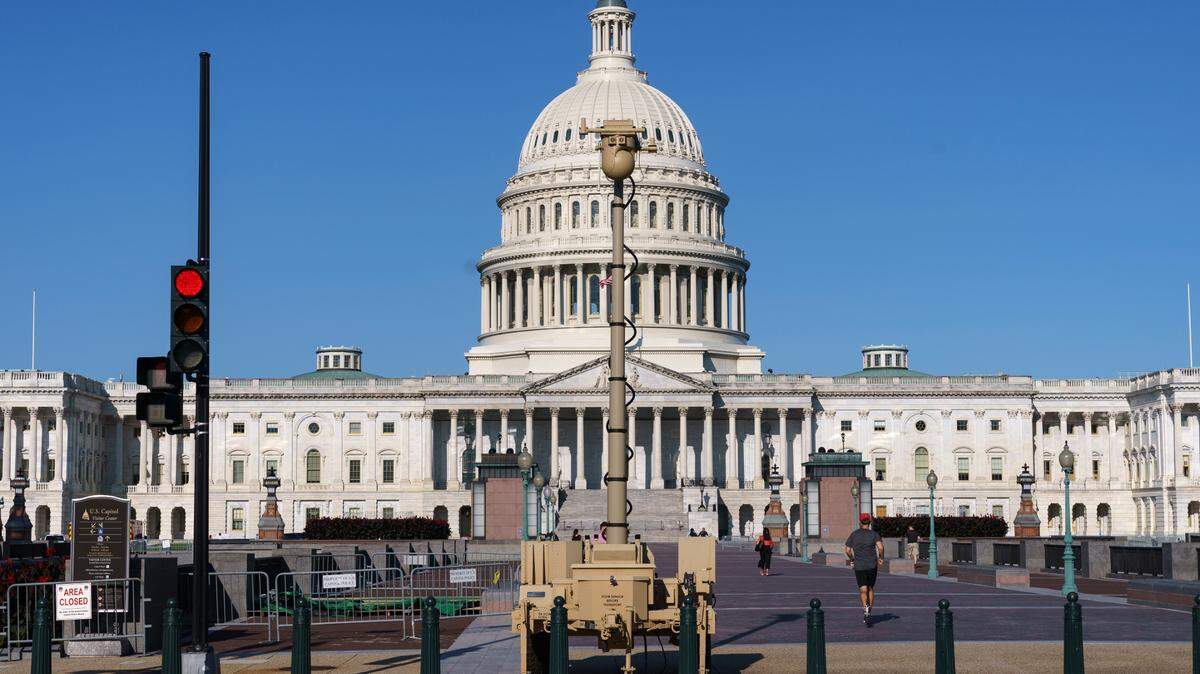 A video surveillance apparatus is seen on the East Front of the Capitol in Washington, Friday, Sept. 10, 2021, as security officials prepare for a Sept. 18 demonstration by supporters of the people arrested in the Jan. 6 riot. The camera surveillance system is on permanent loan from the U.S. Army but will be operated by the Capitol Police to enhance security around the Capitol grounds. Law enforcement officials concerned by the prospect for violence at a rally in the nation’s capital next week are planning to reinstall protective fencing that surrounded the U.S. Capitol for months after the Jan. 6 insurrection there. (AP Photo/J. Scott Applewhite)