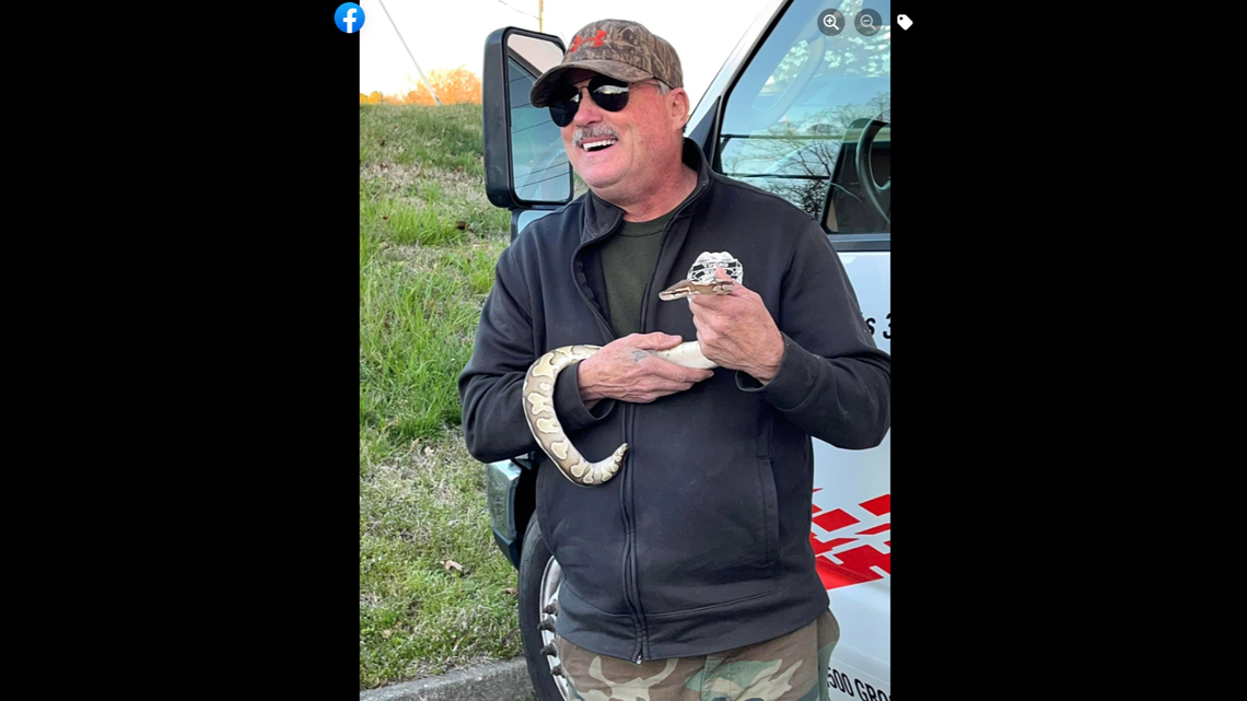 Richard Perry, part of the Virginia Wildlife Management and Control team, said the snake was a 3-foot ball python.