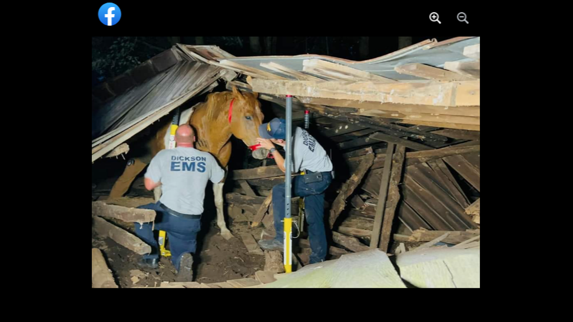 Cody became trapped when the barn above him collapsed, emergency personnel said.