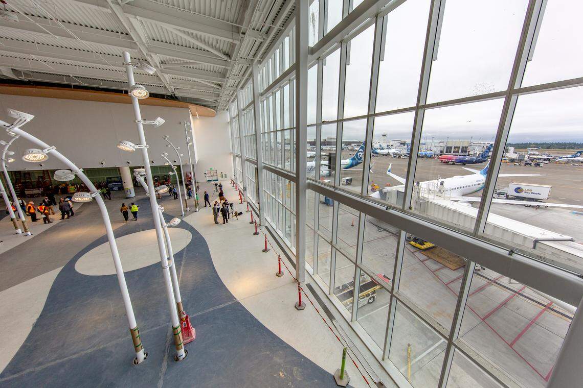 North Satellite Media Preview celebrating the first gate opening in the long-awaited modernized and expanded North Satellite at Sea-Tac, 25 May 2021.
