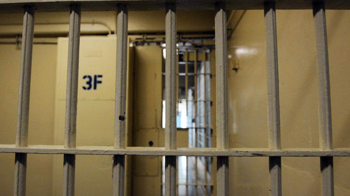 A locked door at the Fresno County Jail in downtown Fresno on February 17, 2012. A Georgia man was charged with the murders of the couple he was living with. Investigators arrested him while he was driving his roommate’s car back to Kansas City.