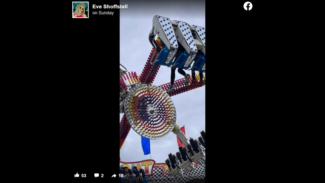 A woman says she was injured on a Florida state fair ride when a metal hatch swung open.