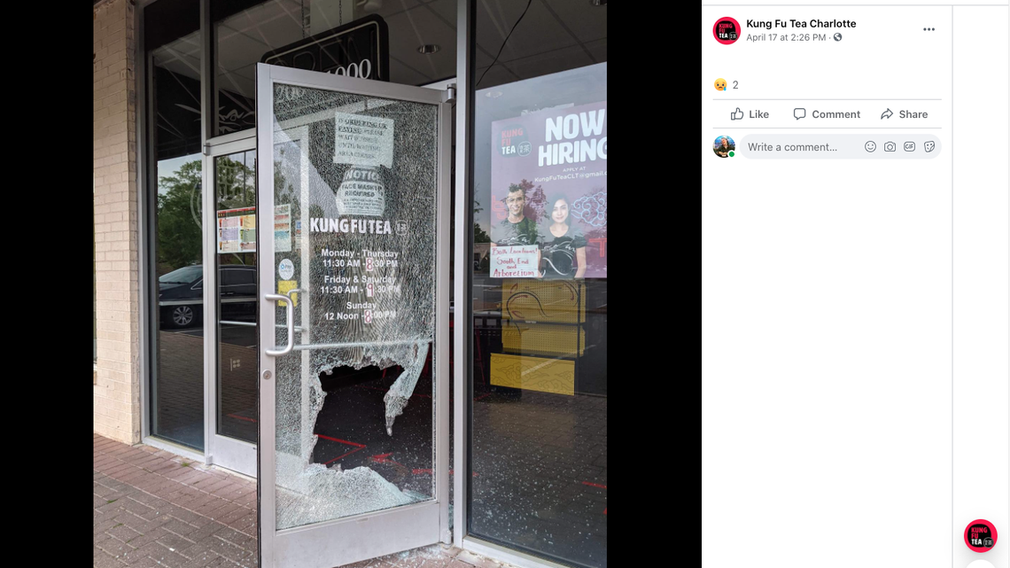 Kung Fu Tea said two of its Charlotte stores were broken into and vandalized last week. Now Charlotte-Mecklenburg Police Department is investigating.