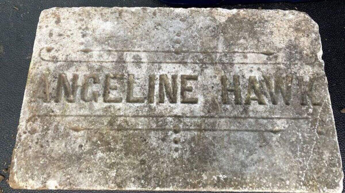A headstone was found in a Vancouver front yard, police said.